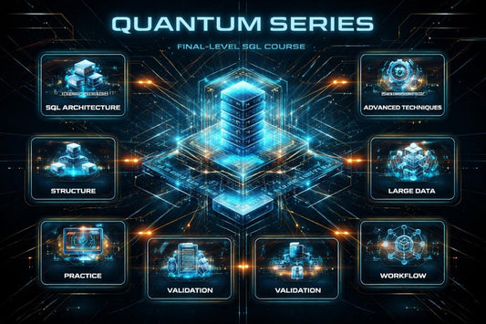 Quantum Series course module with futuristic design elements on a dark background