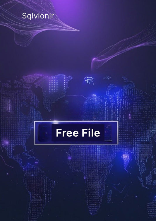 World map with digital elements and 'Sqlvionir' branding on a dark background