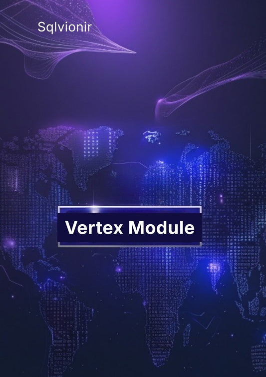 Dark background with 'Vertex Module' text and 'Sqlvionir' branding.